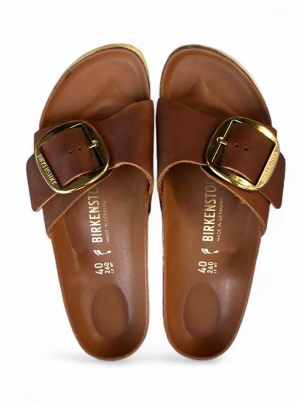 Birkenstock Madrid Big Buckle Cognac Leather Sandals EU 40 Women’s 9 Narrow